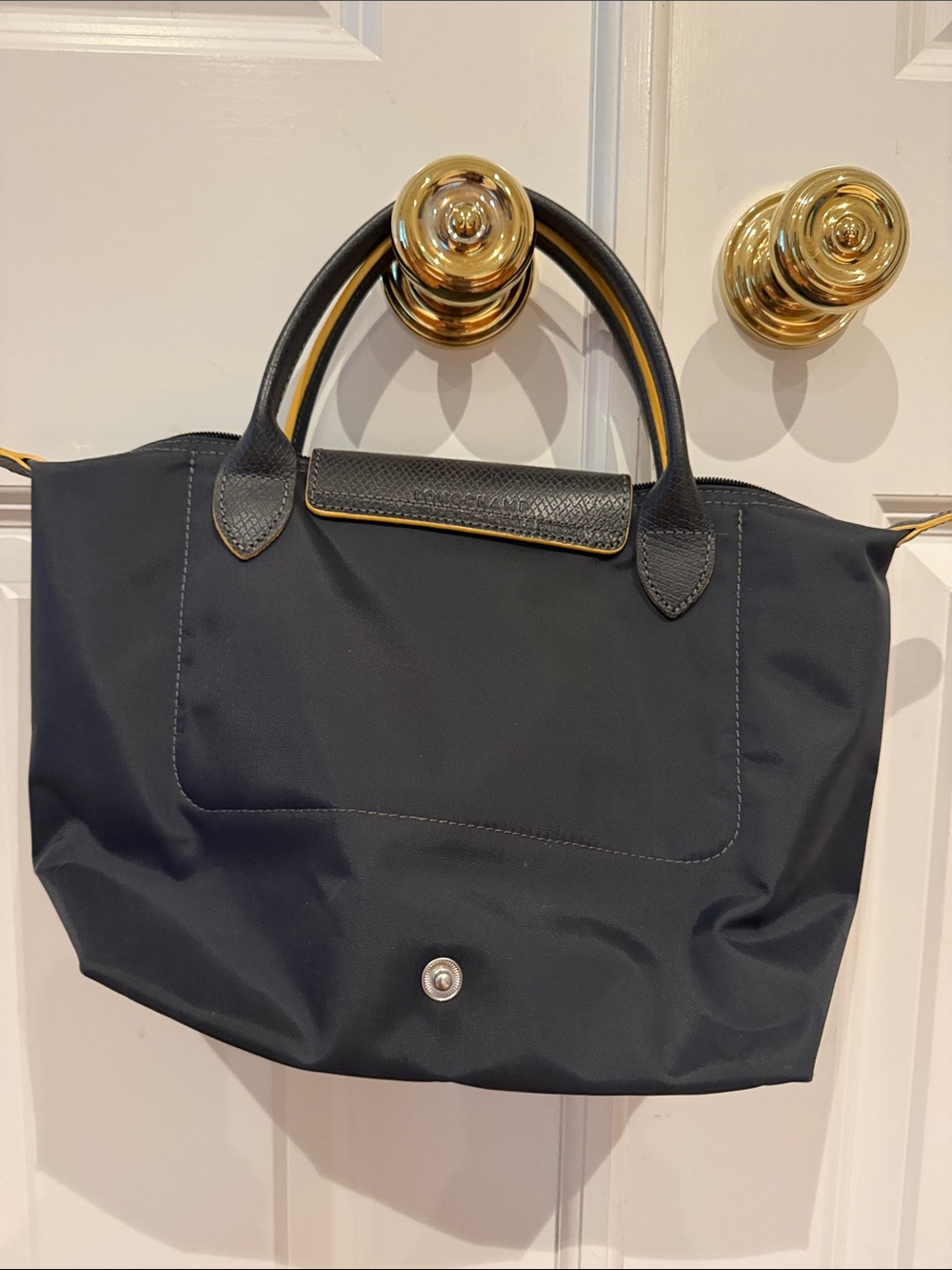 Longchamp dark gray Tote with yellow Accent - Picture 3 of 3